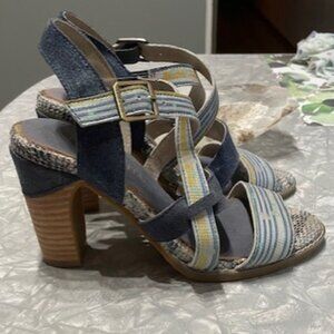 BNWOT Laura Vita France women’s open toe block heel shoes Size 35 - Like New!